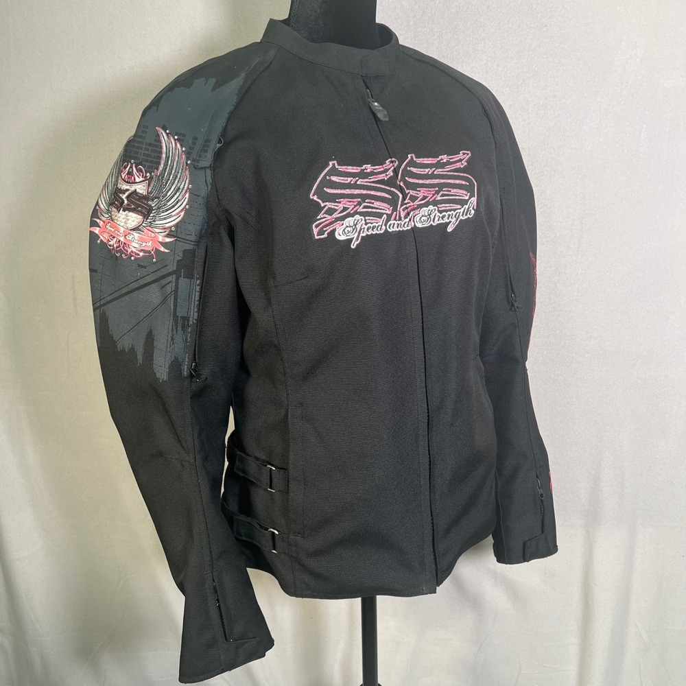 Speed & Strength Women's "To The Nines" Armored Vented Embroidered Moto Jacket L